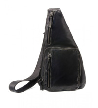 Bandolera lateral de piel lavada STAMP negro