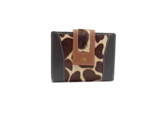 Billetera piel ANA NAVARRO estampado Jirafa 12cm marron