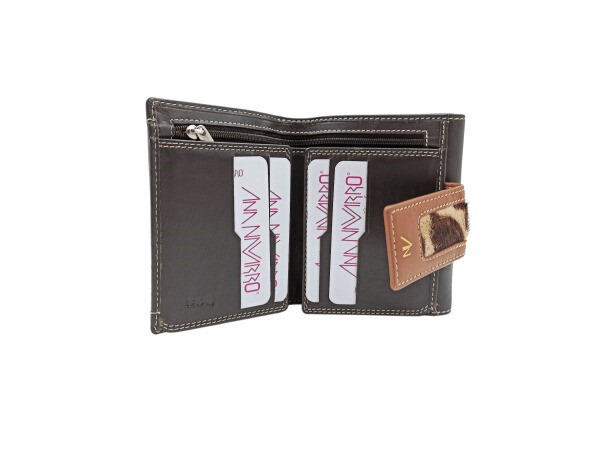 Billetera piel ANA NAVARRO estampado Jirafa 12cm marron (2)