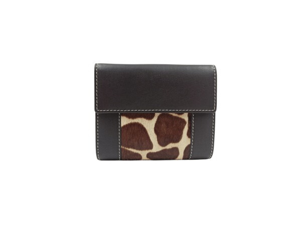 Billetera piel ANA NAVARRO estampado Jirafa 12cm marron (3)