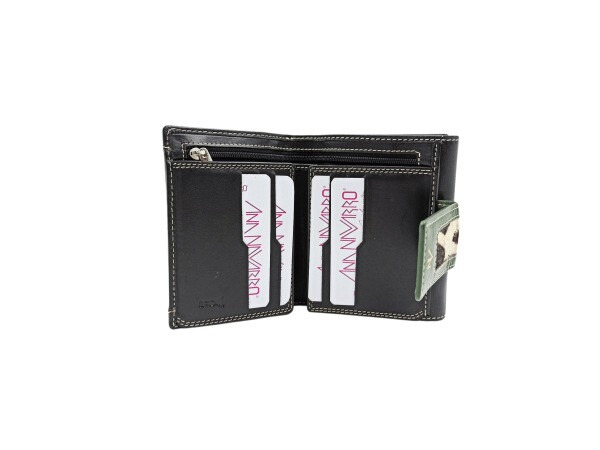 Billetera piel ANA NAVARRO estampado Jirafa 12cm negro (2)