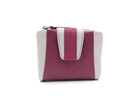 Billetera piel ANA NAVARRO Grabada Fucsia 12 Cm