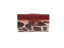 Billetera piel ANA NAVARRO grande print serpiente rojo