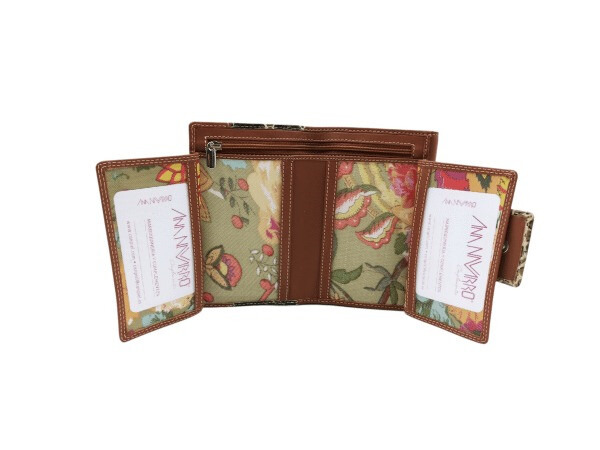 Billetera piel ANA NAVARRO mediana print serpiente marron (1)