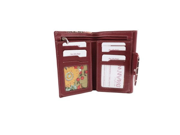 Billetera piel ANA NAVARRO mediana print serpiente rojo (2)
