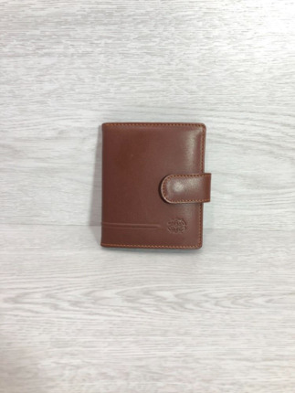 Billetera PIEL de UBRIQUE castaño con monedero ext.cuadrado y cierre