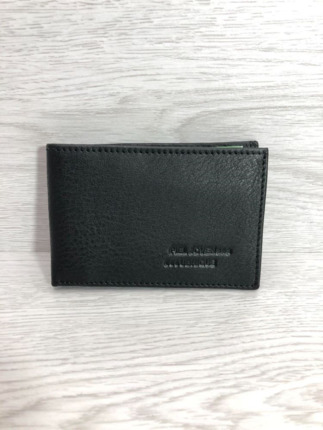 Billetera PIEL de UBRIQUE negra americana pequeña con monedero exterior