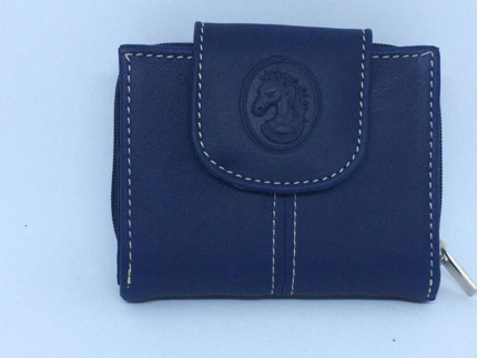 BILLETERA PIEL de UBRIQUE  PEQUEÑA AZUL mod 33