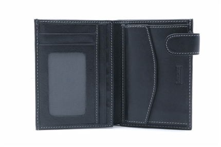 CARTERA PIEL NOBLE CON MONEDERO Y CIERRE NEGRO