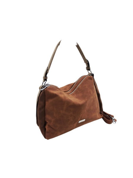 Bolso  ANA NAVARRO combinado Cuero-Marrón