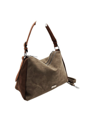 Bolso  ANA NAVARRO combinado Taupe-Marrón