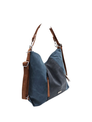 Bolso mochila ANA NAVARRO combinado Jeans-Marino