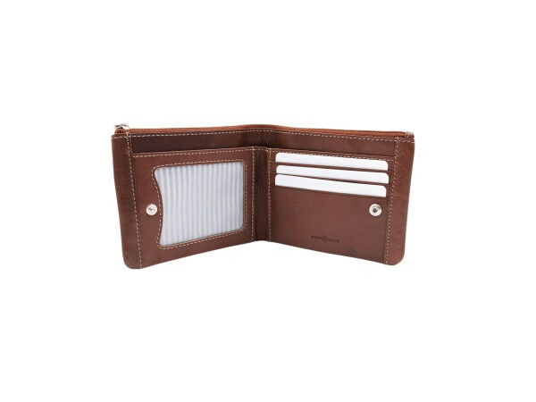 Cartera CAN PIEL americana con cremallera en billetera marron (1)