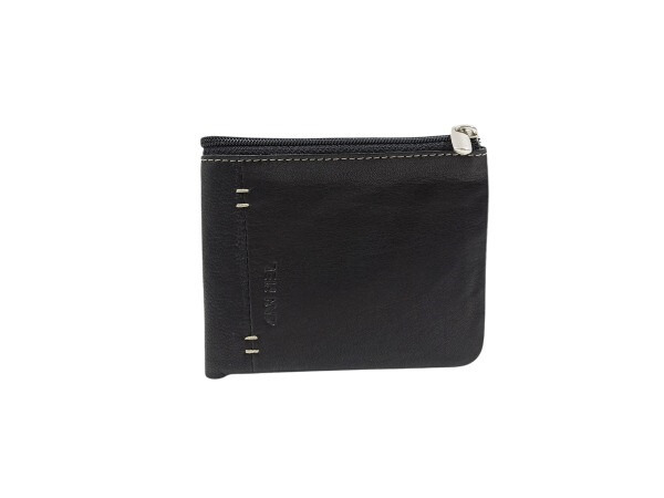 Cartera CAN PIEL americana con cremallera en billetera negra
