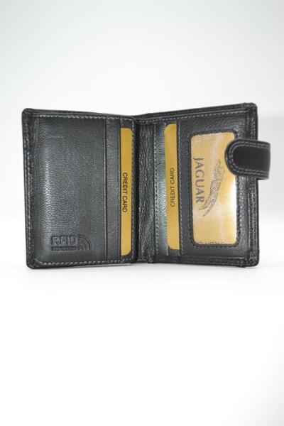 Cartera de piel JAGUAR con cierre y monedero ext. negra (2)