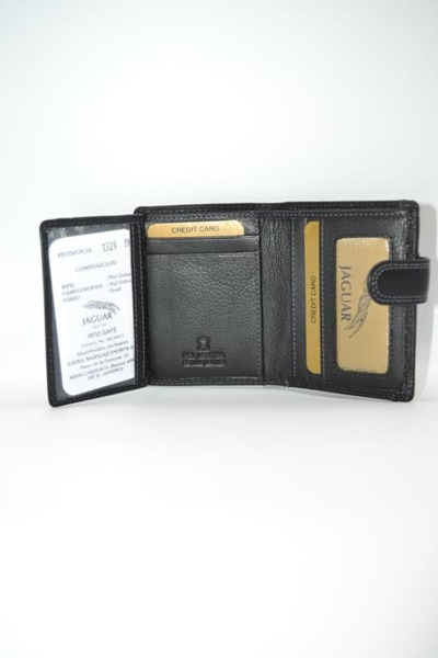 Cartera de piel JAGUAR con cierre y monedero ext. negra (3)