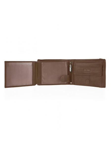 Cartera de piel LOIS LEFROY americana,monedero y goma marron (2)