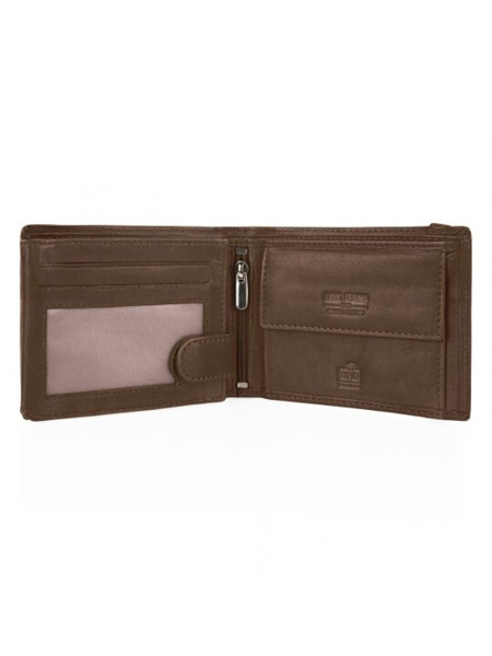 Cartera de piel LOIS LEFROY americana,monedero y goma marron (3)