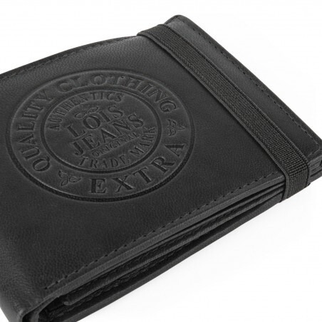 Cartera de piel LOIS LEFROY americana,monedero y goma negra (5)