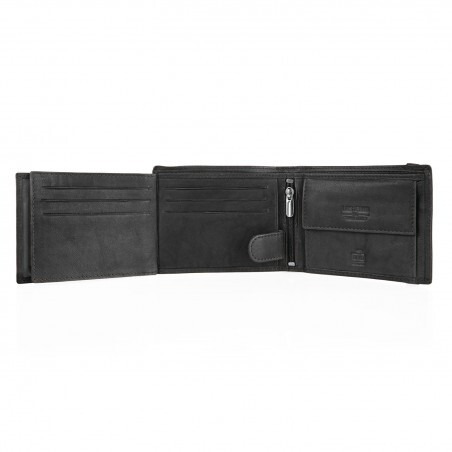 Cartera de piel LOIS LEFROY americana,monedero y goma negra (3)