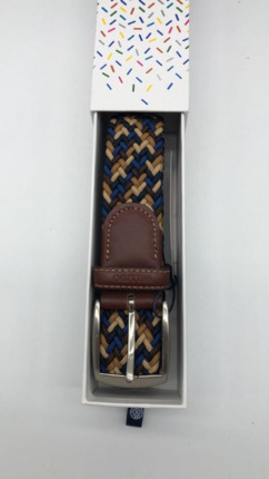 Cinturon trenzado MIGUEL BELLIDO Azul/ marron/ beige