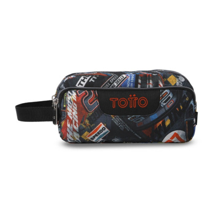 Estuche escolar TOTTO tres compartimentos Rally red
