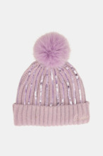 Gorro de punto ANEKKE lila con lentejuelas