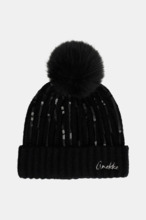 Gorro de punto ANEKKE negro con lentejuelas