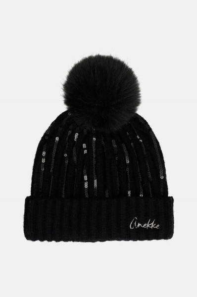 Gorro de punto ANEKKE negro con lentejuelas