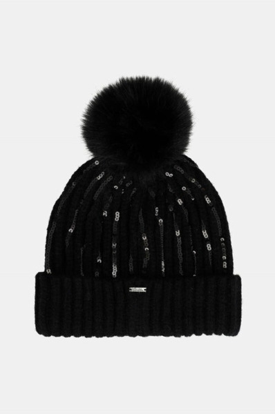 Gorro de punto ANEKKE negro con lentejuelas (1)