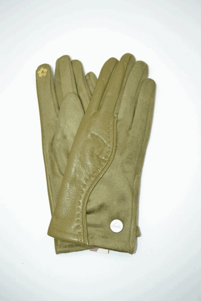 Guante de mujer PRIVATA de polipiel verde