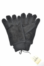 Guante de Piel de hombre elastico L negro