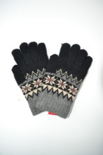 Guantes de lana infantil unisex con forro gris