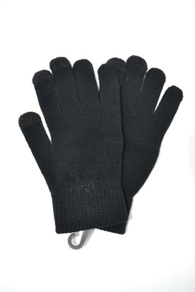 Guantes de lana infantil unisex negro
