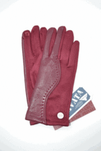 Guantes de mujer PRIVATA de polipiel burdeos