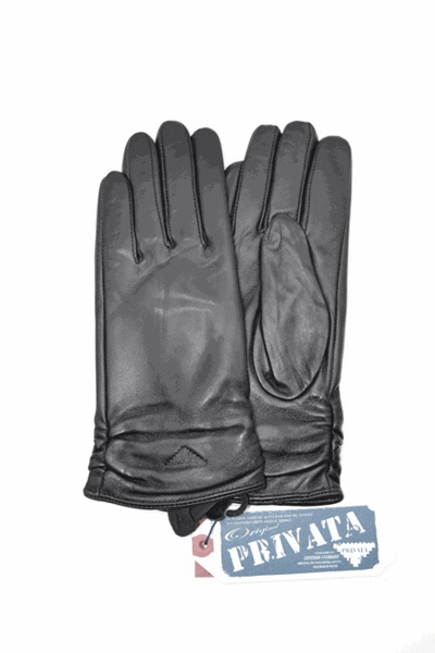 Guantes de Piel de mujer PRIVATA negro Talla L/XL