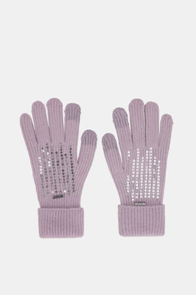 Guantes de punto ANEKKE lila con lentejuelas