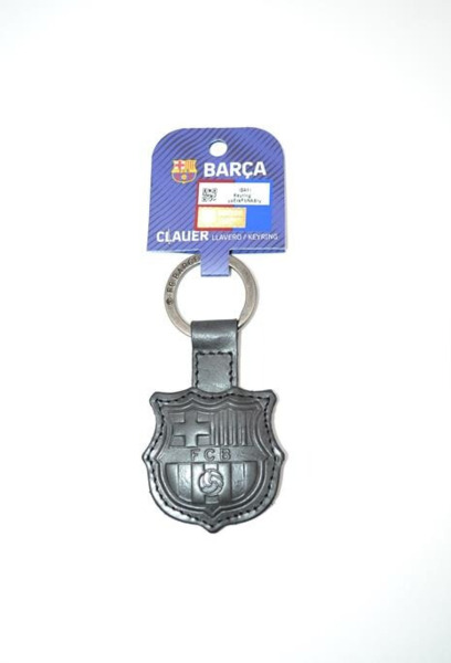 Llavero de piel FC BARCELONA escudo negro