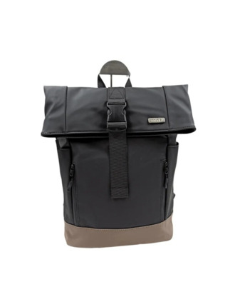 Mochila CAN PIEL Neopreno negra Franja Taupe