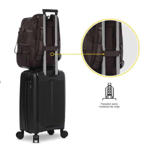 Mochila de avion TOTTO Trip Marron chocolate (7)