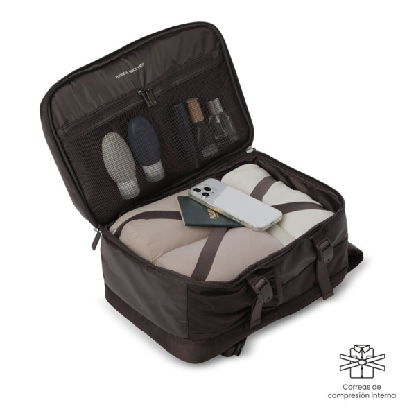Mochila de avion TOTTO Trip Marron chocolate (2)