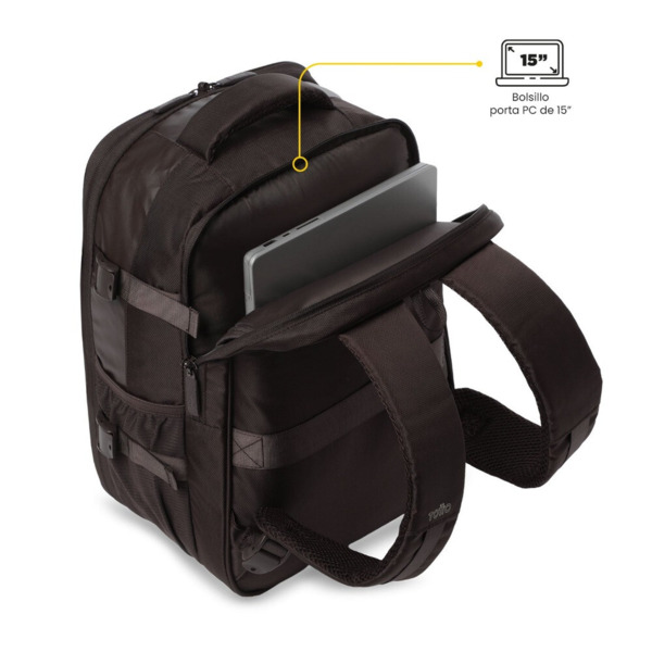 Mochila de avion TOTTO Trip Marron chocolate (4)