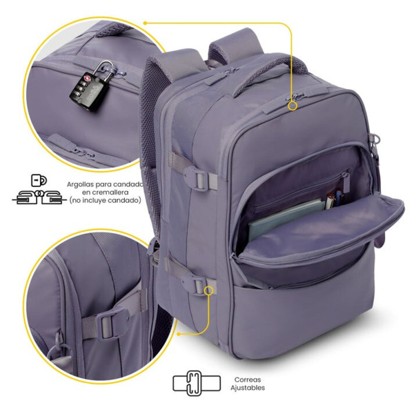 Mochila de avion TOTTO Trip morado (5)