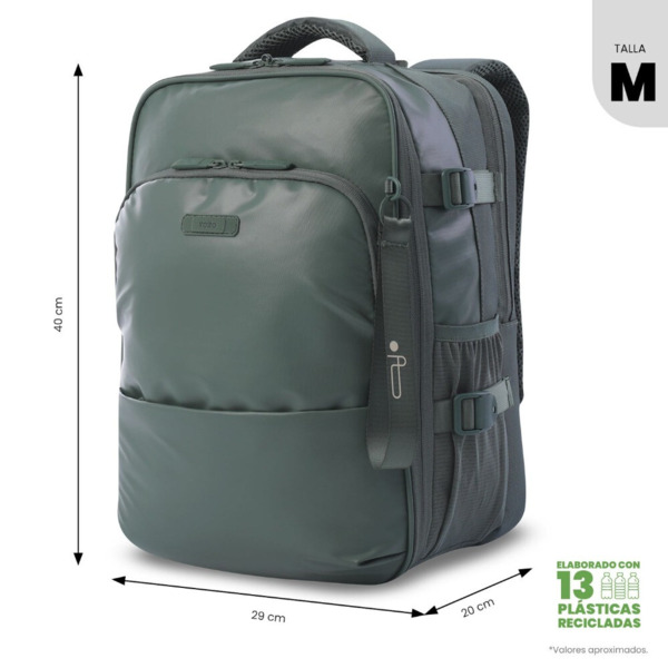Mochila de avion TOTTO Trip verde (1)