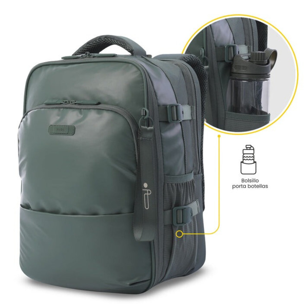 Mochila de avion TOTTO Trip verde (3)