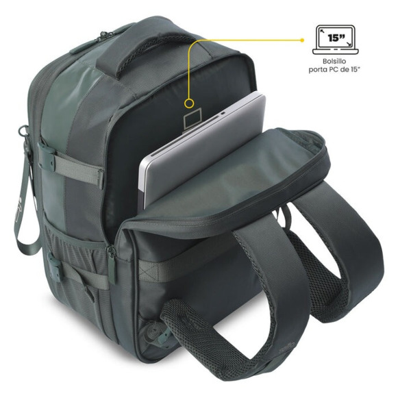 Mochila de avion TOTTO Trip verde (4)