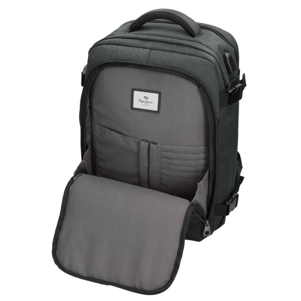 MOCHILA DE VIAJE CON PORTAORDENADOR PEPE JEANS JARVIS NEGRO (6)