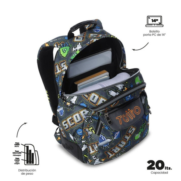 Mochila escolar TOTTO Rayol Adventur (3)