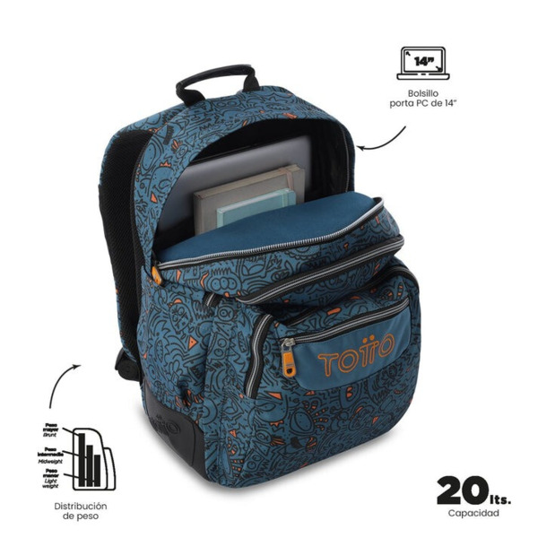 Mochila escolar TOTTO Rayol Grafer (3)