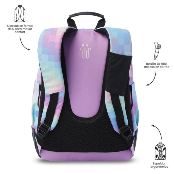 Mochila escolar TOTTO Rayol Pixelly (2)